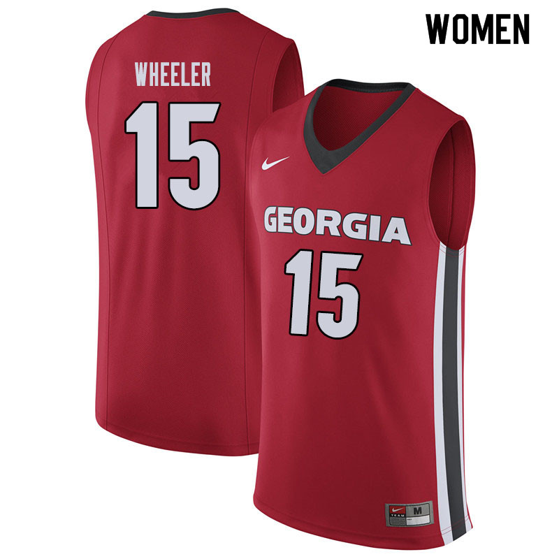 Women #15 Sahvir Wheeler Georgina Bulldogs College Basketball Jerseys Sale-Red - Click Image to Close